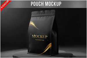 Pouch Mockup Dark Background PSD, an Advertising Mockup by Bruno's Shop