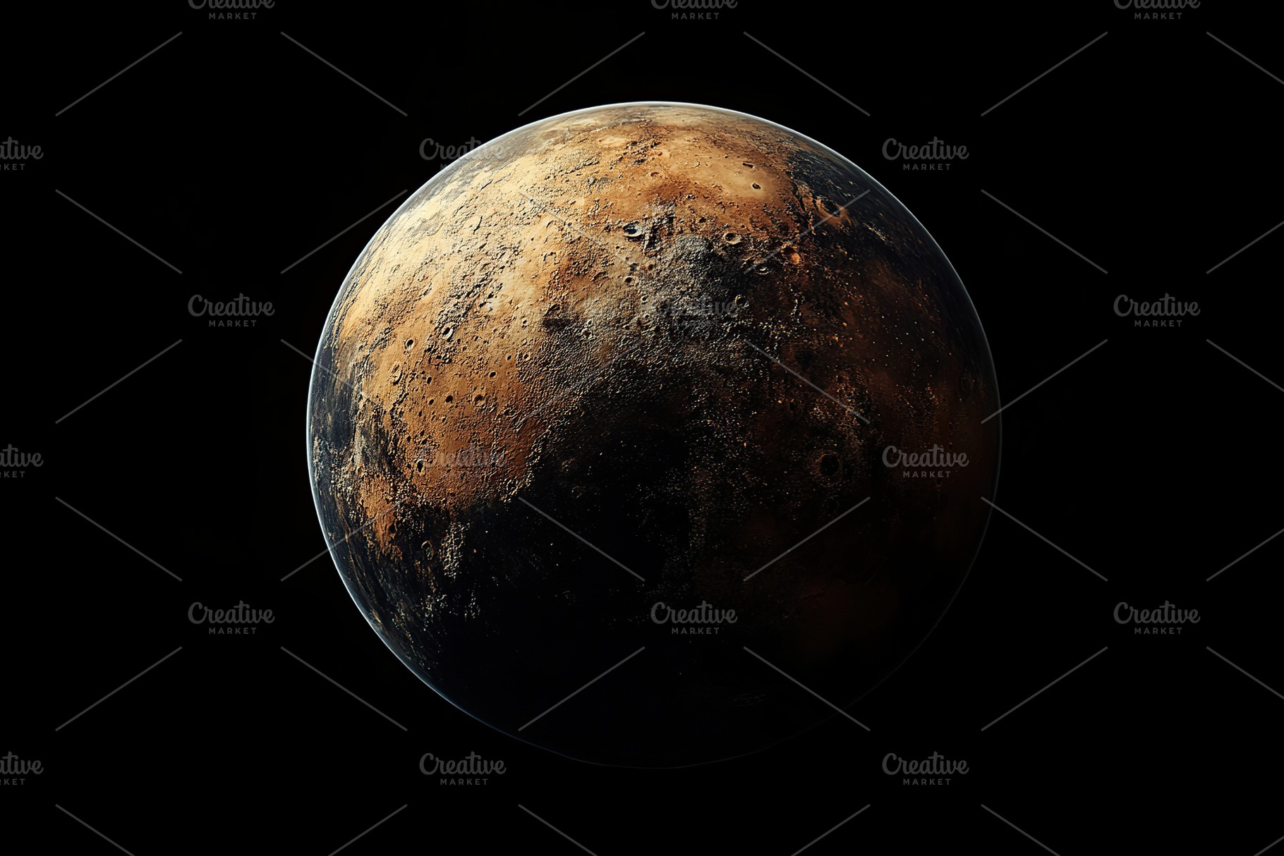Beautiful planet Mars on a dark background, an Abstract Photo by AlyaAnd