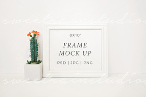 Cactus Frame Mockup-Horizontal 8x10, a Print Template by Sweet Rain Studios