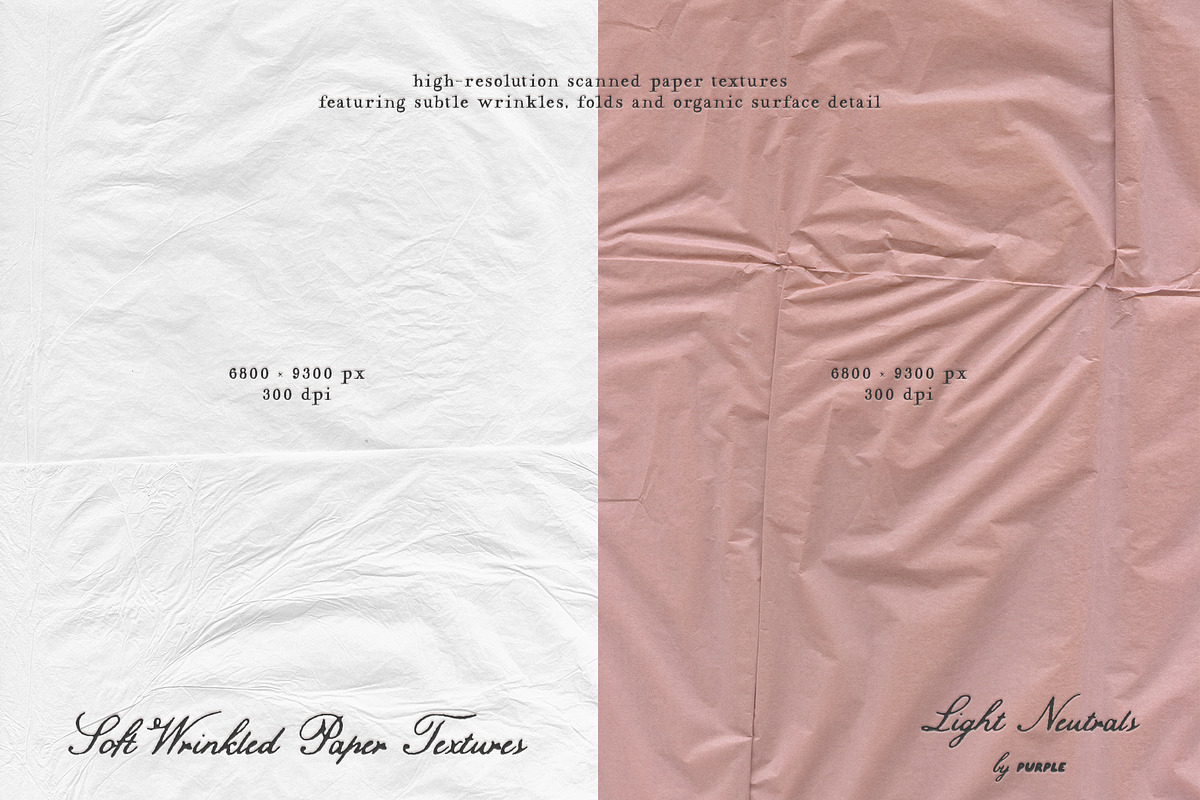 Soft Wrinkled Paper Textures: Light, a Texture Graphic by Purple (Photo 4 of 14)
