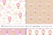 Hot Air Balloon Clipart, a Transportation Illustration by TitaLivingArt (Thumbnail 8 of 11)