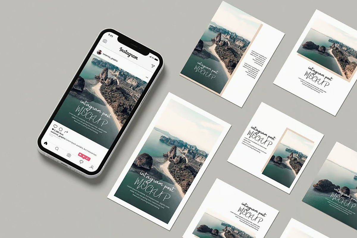 Instagram Post Mockup, an Advertising Mockup by Se٧enStudio (Photo 2 of 3)