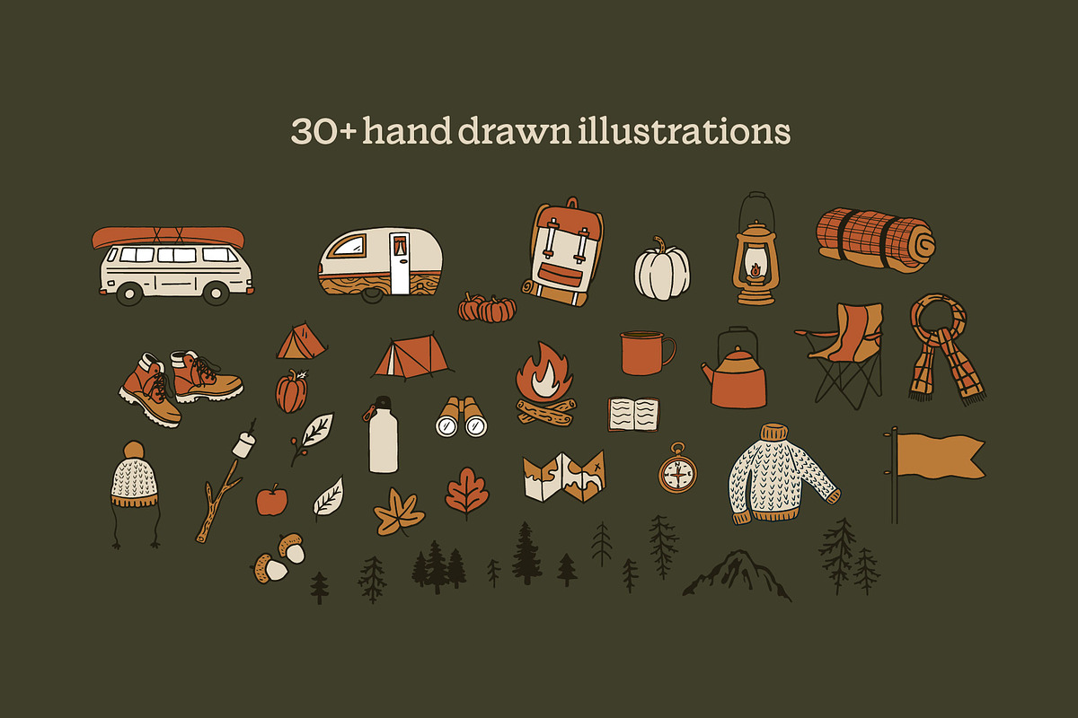 Fall Outdoor Illustrations, a Seasonal Illustration by Nixon Design (Photo 3 of 6)