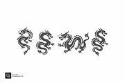 Red Chinese Dragon Silhouette Set, an Animal Illustration by putra_purwanto (Thumbnail 3 of 3)