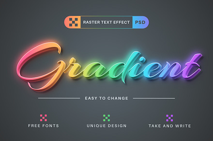 Gradient - Editable Text Effect, a Layer Style Add-On by rwgusev