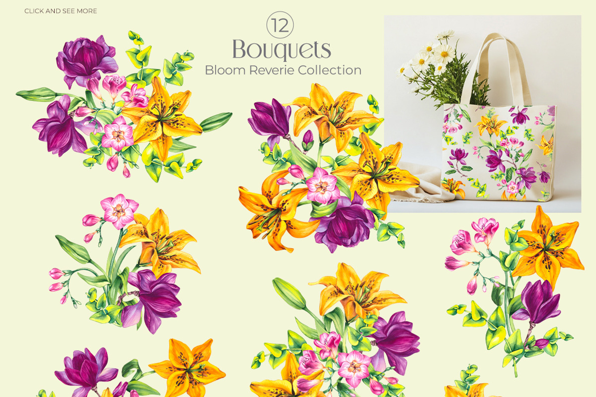 Bloom Reverie Watercolor Collection, a Decorative Illustration by SashaKondr (Photo 11 of 14)