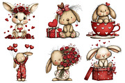 Quirky Valentines Bunny Clipart, an Illustration by Dream Creation (Thumbnail 6 of 7)