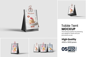 Modern Table Tent Mockup
