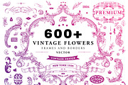 600+ Vintage Frames and Emblems, a Decorative Illustration by Anna Ozerina (Thumbnail 1 of 11)
