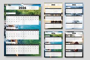 Clean And Minimal Calendar 2026, a Stationery Template by MightyDesign