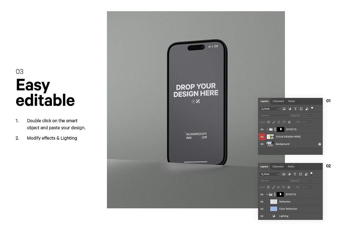 iPhone 14 Pro Mockup, an iPhone Mockup by HAZARD MOCKUPS (Photo 4 of 9)