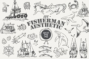 Vintage Coastal Sketches Bundle, an Outline Icon by Anastasiya Klempach (Thumbnail 1 of 14)
