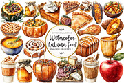 Watercolor Autumn Food clipart, an Illustration by OK Design (Thumbnail 1 of 5)