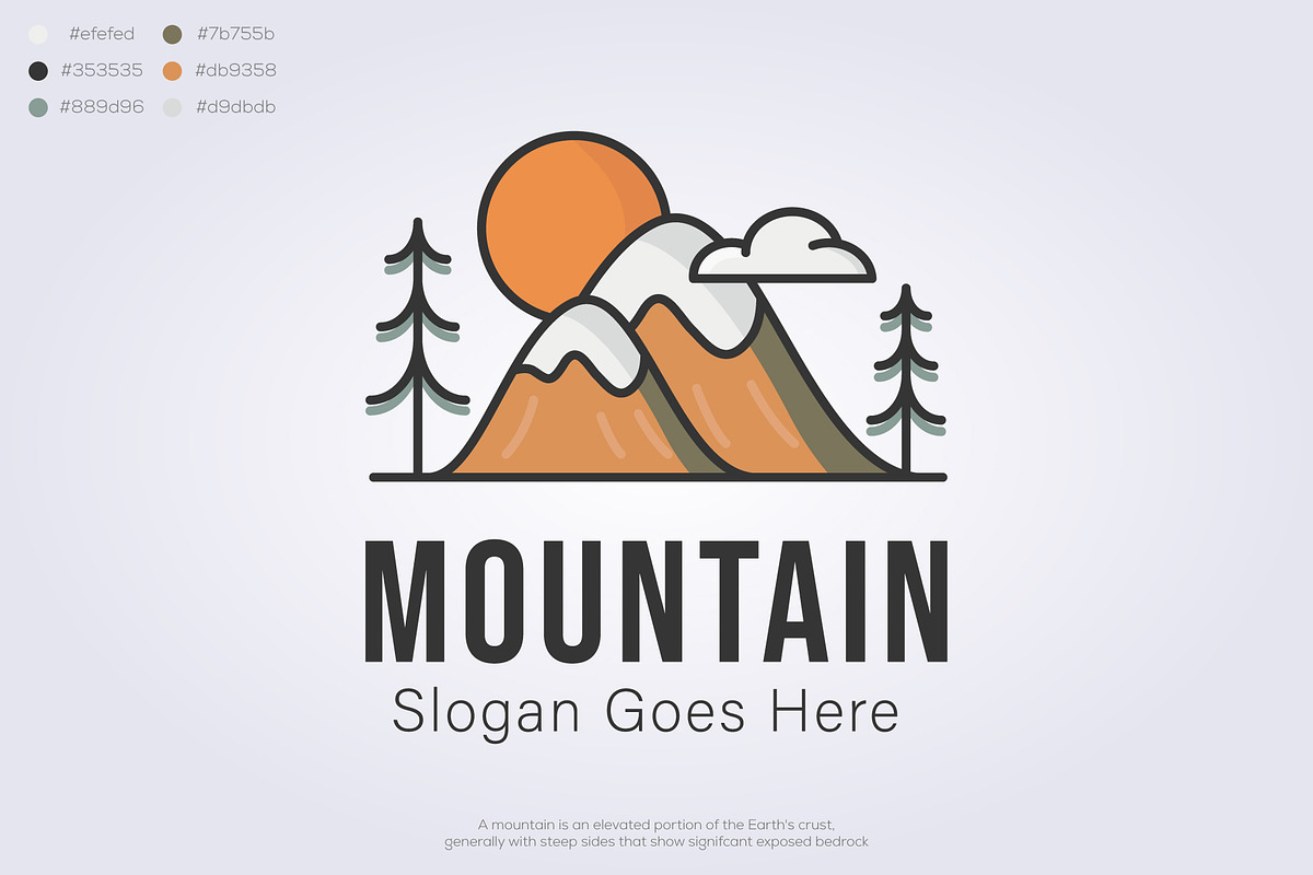 modern minimalist mountain logo icon, a Branding & Logo Template by Lodzrov