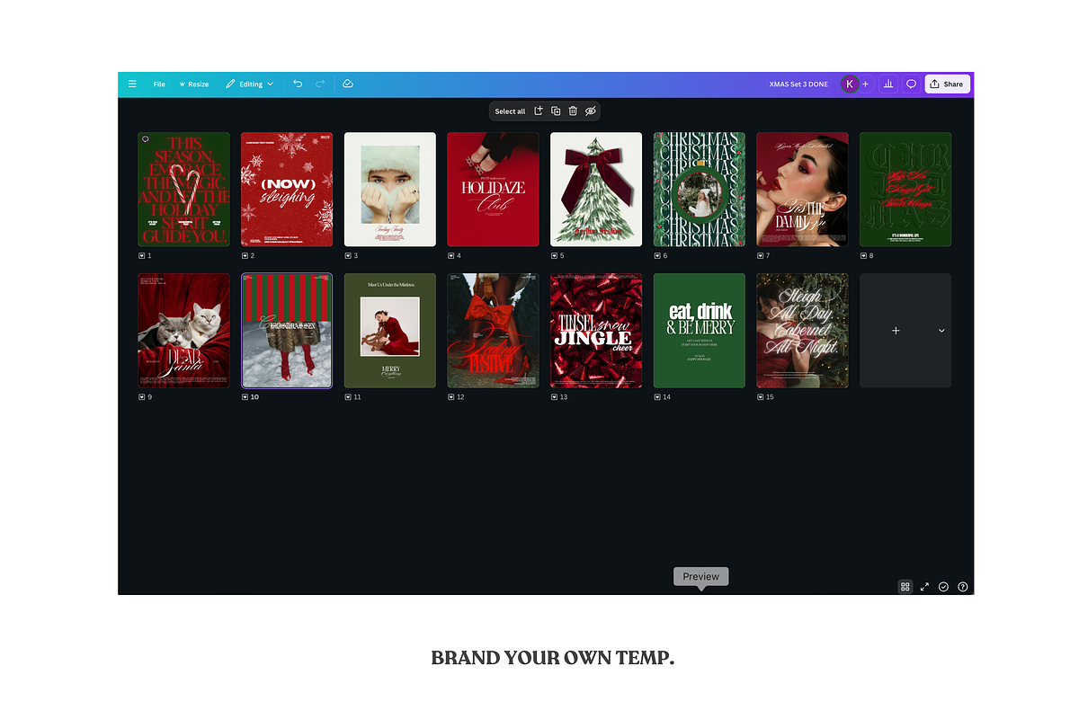 YULETIDE CHRISTMAS CANVA TEMPLATE preview 4