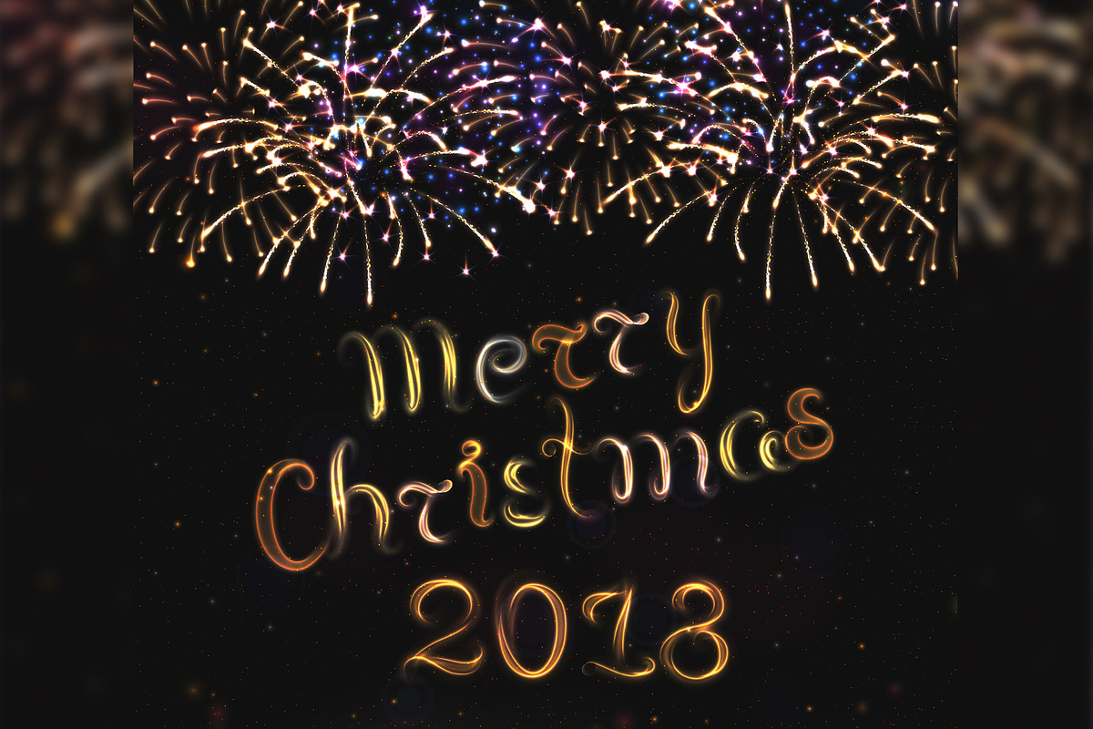 SET 4 / Xmas Fireworks 2018, a Decorative Illustration by Nadin_Lebedeva (Photo 6 of 6)