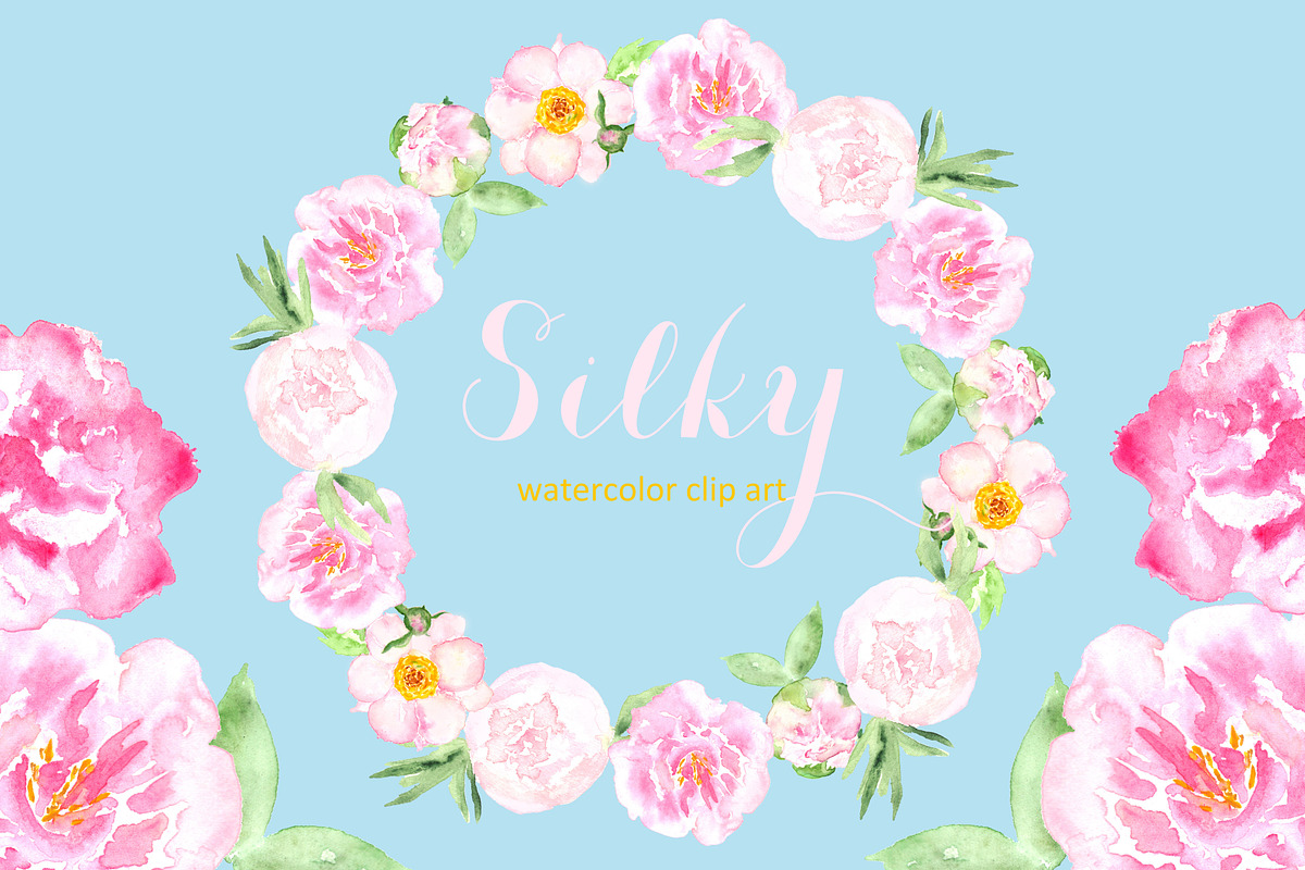 Soft peony watercolor clipart., an Illustration by LABFcreations