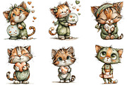 Whimsical Valentine Dog Cat Clipart, an Illustration by CraftArtStudio (Thumbnail 3 of 6)