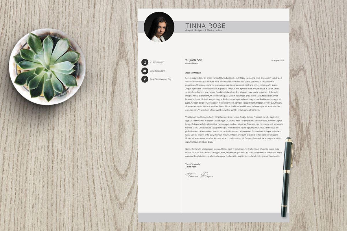 Resume Template 3 page pack | Tinna, a Resume Template by Kayytechin Shop (Photo 1 of 3)
