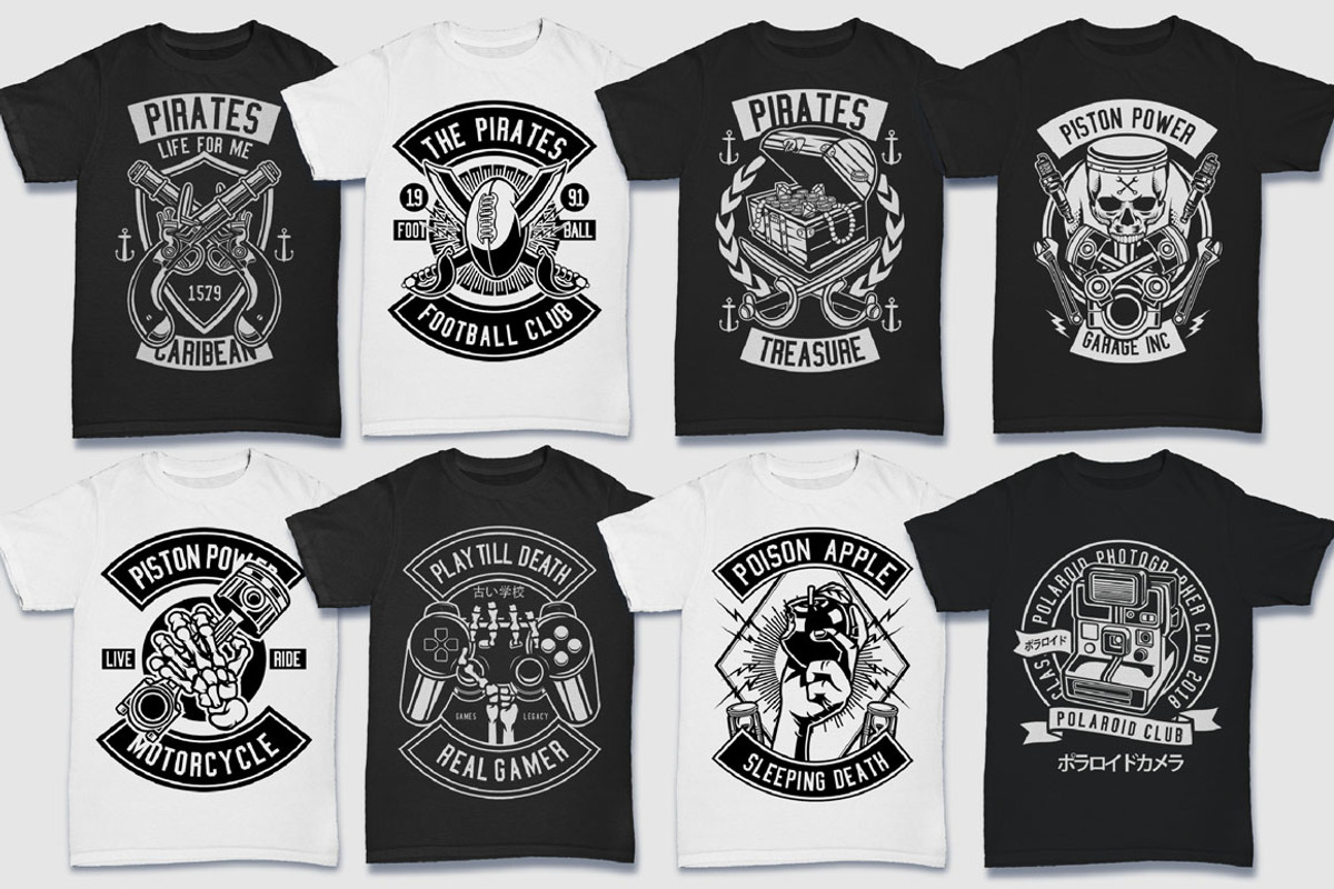 200 Vector Tshirt Designs ( B/W ), an Education Illustration by roach_graphic (Photo 18 of 27)