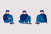 Man with Depression Symptoms, a Healthcare Illustration by Mary Long (Thumbnail 4 of 5)