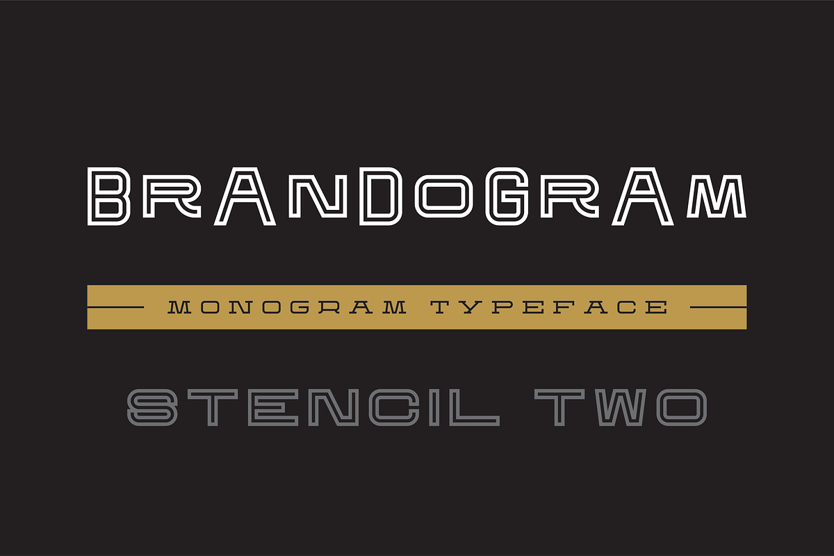 Brandogram Stencil Two Monogram Font, a Slab Serif Font by Bogdan Casota (Photo 1 of 6)