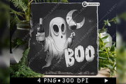 Drunk Ghost BOO Wine Bottle Signage, a Background Graphic by LaseredNinja (Thumbnail 2 of 7)