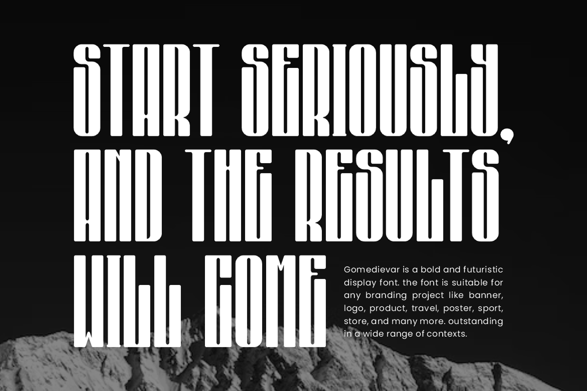 Gomedievar - Tall Font, a Sans Serif Font by QR Design Studio (Photo 5 of 9)