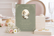 Dusty Sage Green Heron Invitation, an Invitation Template by by creative paper (Thumbnail 2 of 3)