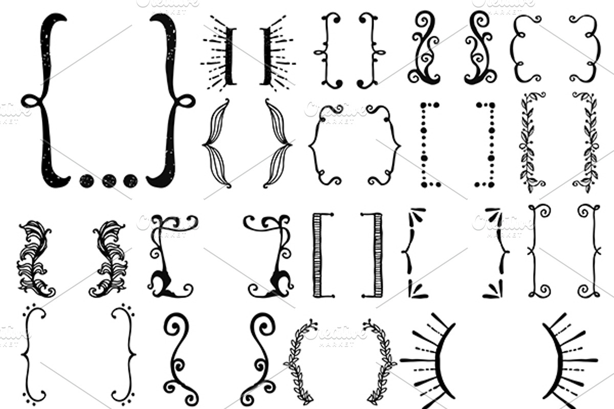 Hand drawn elements bundle, an Object Graphic by Somjai King (Photo 7 of 21)