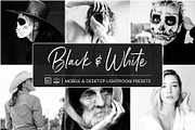 BLACK & WHITE LIGHTROOM PRESETS, an Action Add-On by Nes Design Co (Thumbnail 1 of 13)