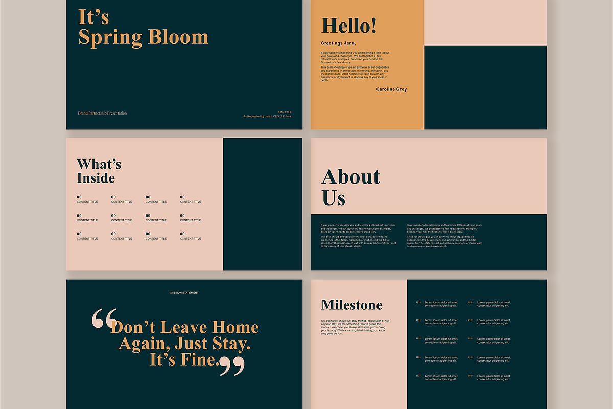 Spring Bloom Presentation Template, a Presentation Template by VectorKiss GraphicsSupply (Photo 2 of 9)