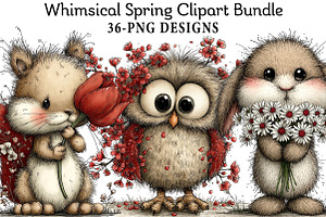 Whimsical Spring Clipart Bundle, an Illustration by Daily.Designs