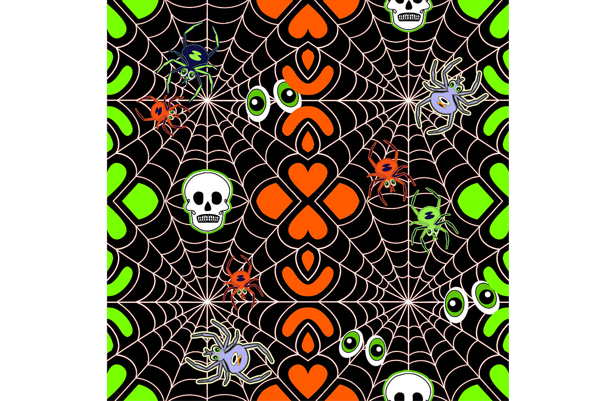 Happy Halloween Skulls Seamless Repe, a Pattern Graphic by Sharon Schwalbe (Photo 1 of 2)