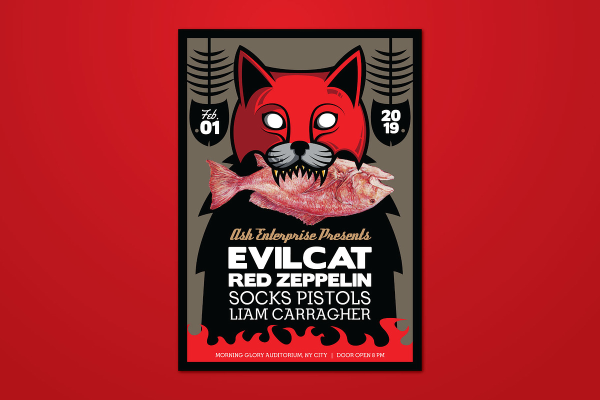 Evil Cat Halloween Flyer, a Flyer Template by ashenterprise (Photo 1 of 3)
