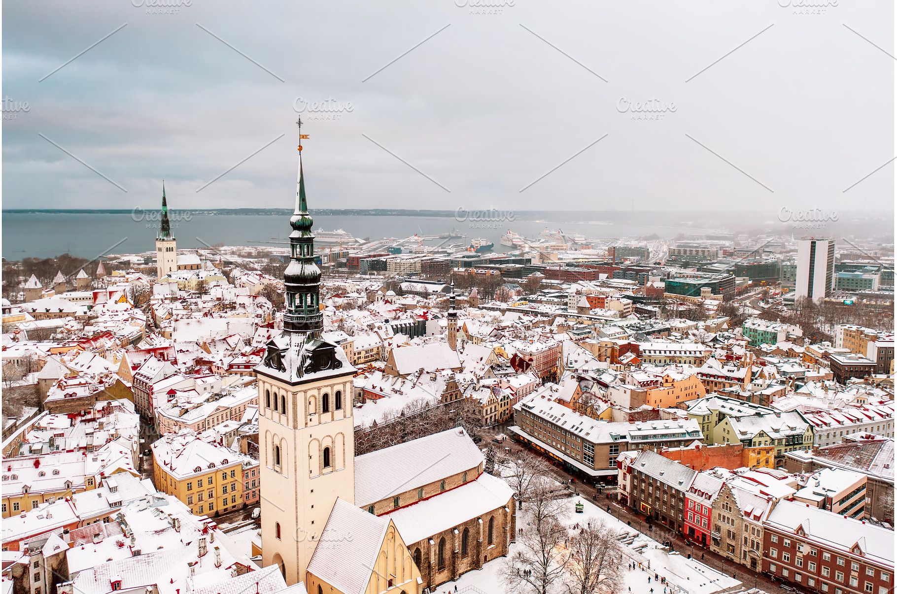 Aerial View of Tallinn in winter, an Architecture Photo by Nature and travel