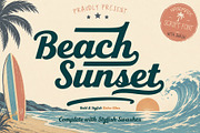Beach Sunset is a bold and stylish, a Handwritten Font by cocodesign (Thumbnail 1 of 8)