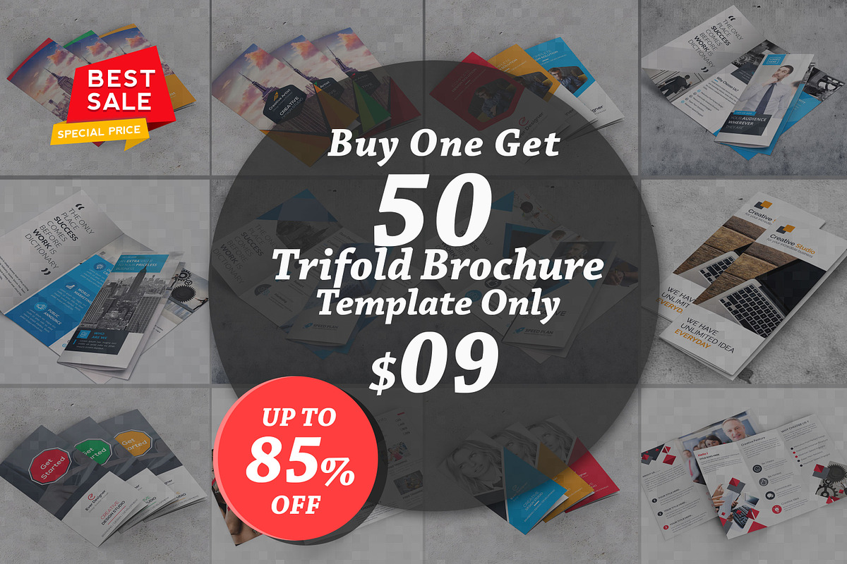 50 Business Trifold Brochures Bundle, a Brochure Template by Genereux Art (Photo 1 of 5)
