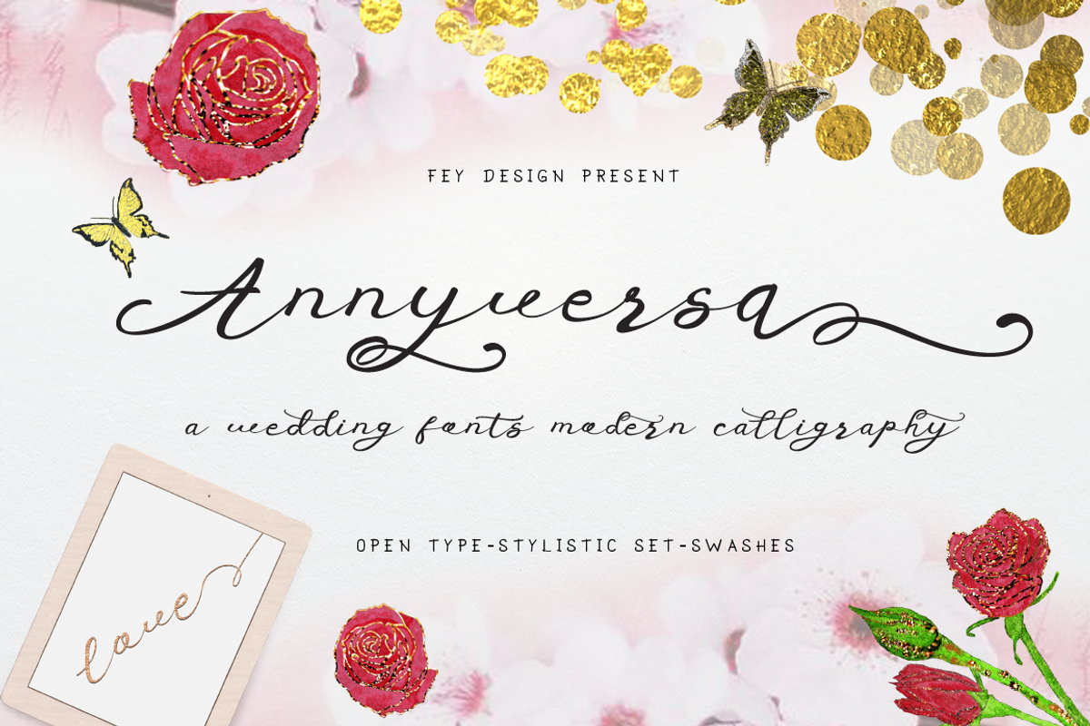 Anniversa - Wedding Font