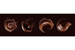 Chocolate liquid splashes. Cocoa, an Illustration by Stock-Smart-Start