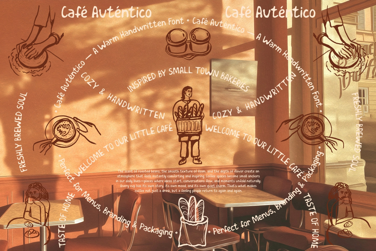 Café Auténtico handwritten font, a Handwritten Font by Fat Hamster (Photo 3 of 9)
