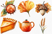 Watercolor Minimalist Autumn Clipart, an Illustration by Canvas Craft (Thumbnail 3 of 7)