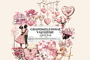 GRANDMILLENNIAL VALENTINE CLIPART, a Seasonal Illustration by Daring Digies (Thumbnail 1 of 9)