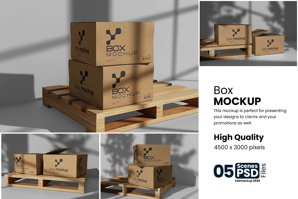Box Mockup For Branding, an Advertising Mockup by bimockup (Photo 1 of 6)