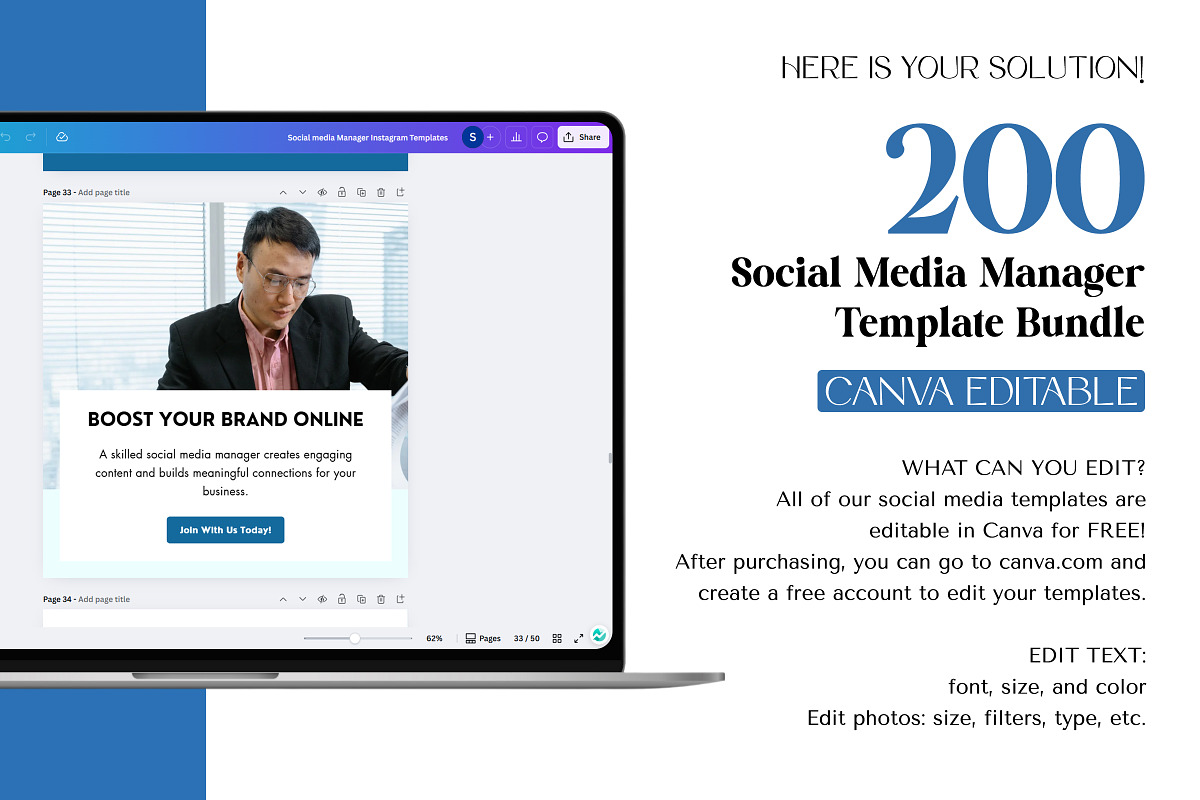 Social Media Manager Canva Bundle, a Social Media Template by Snapybiz (Photo 1 of 10)