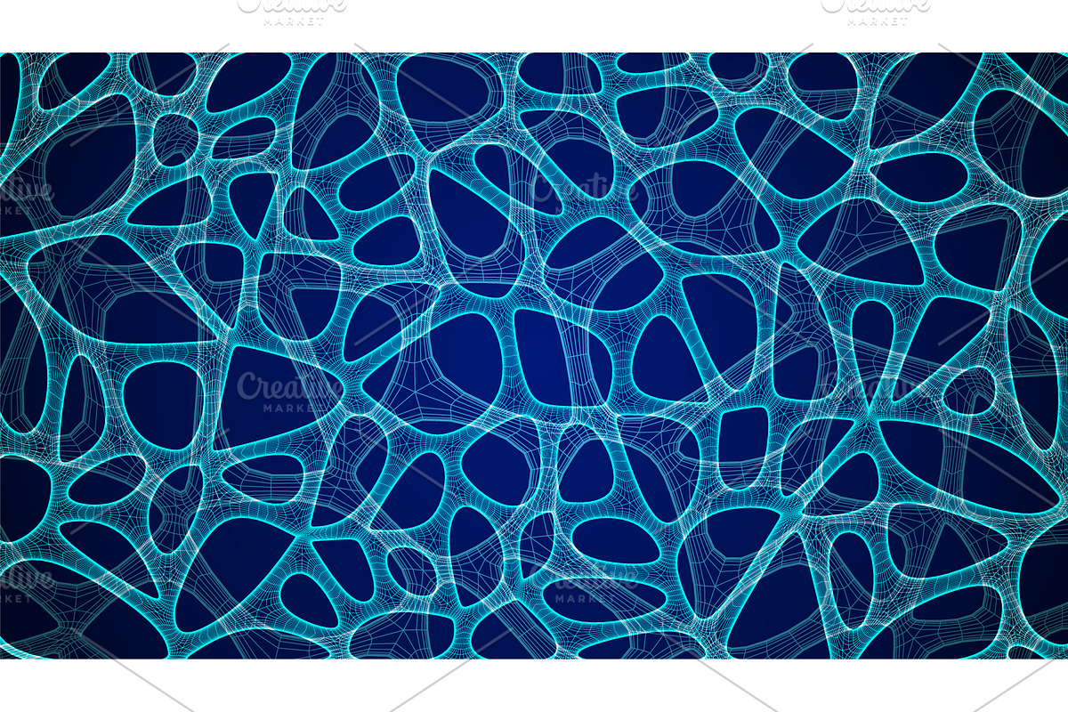 Blue Organic Cell Pattern With, a Technology Illustration by Holo Art