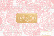 Soft Pink Round Lace Doily Vectors, an Illustration by Amanda Ilkov (Thumbnail 1 of 4)