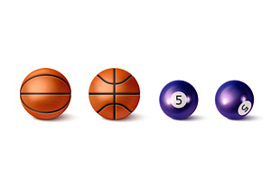 Realistic basketball and billiard, a Sport Illustration by art PVP - market