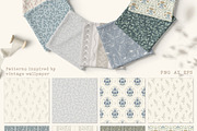 Vintage wallpaper pattern background, a Pattern Graphic by Cozy pattern shop (Thumbnail 4 of 12)