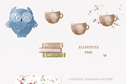 Smart baby owl clipart, an Animal Illustration by Leksart (Thumbnail 2 of 7)
